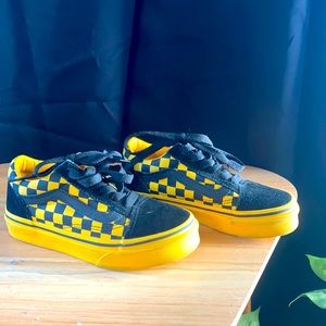 Kids yellow and black vans